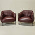 Kadar Leather Barrel Chair-Red Modern Leather Chair | Accent Chairs | Kinwell Furniture | Barrel Chairs